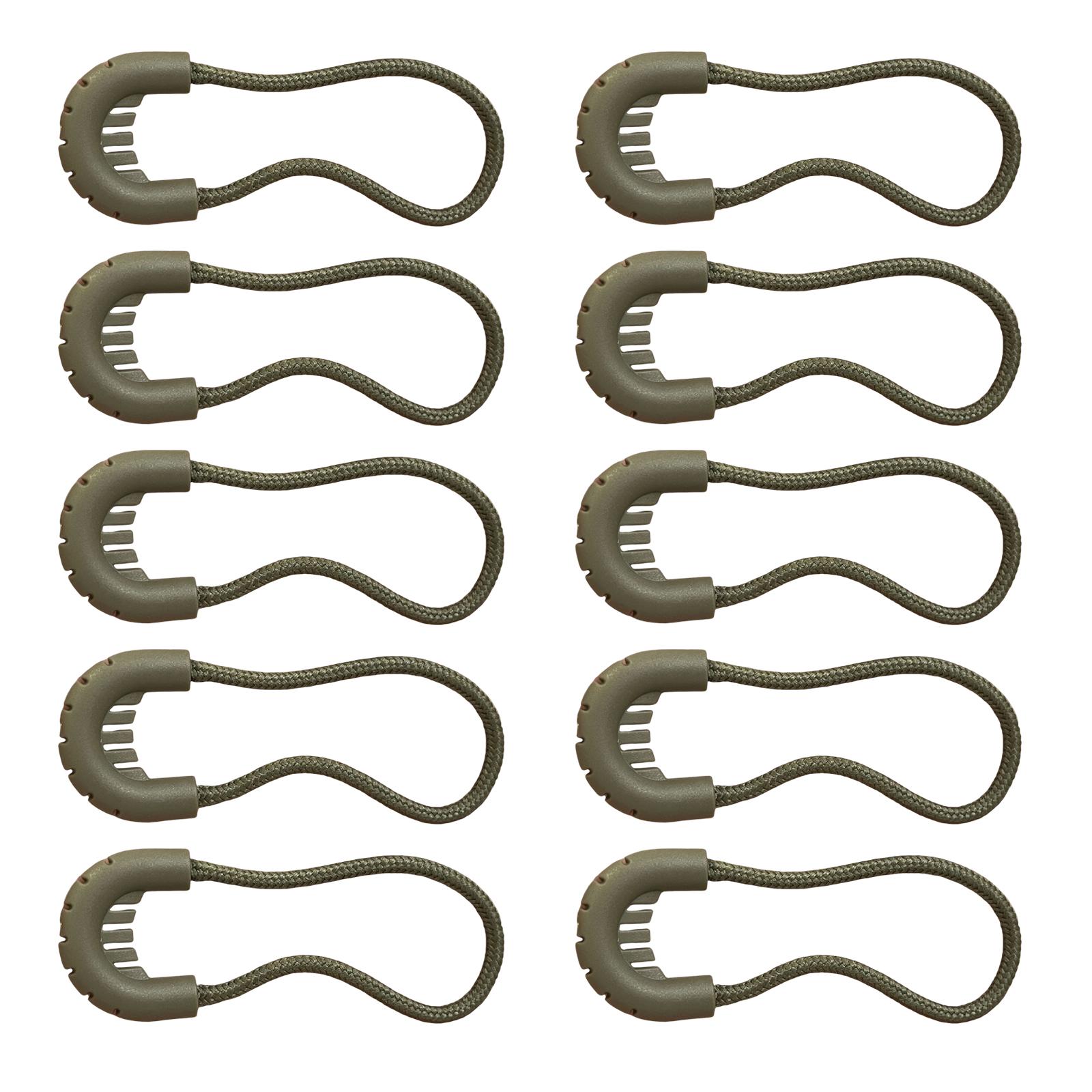 

10 шт. Удобный ПВХ пуллер для молнии, головка молнии для уличного рюкзака, для багажа, сумочки, школьной сумки, простая установка армия зеленый