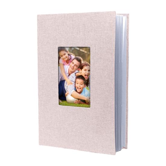Fotoalbum 4x6 300 Taschen Leinenbezug Bilderbuch mit Frontfenster Personalisiertes Scrapbook