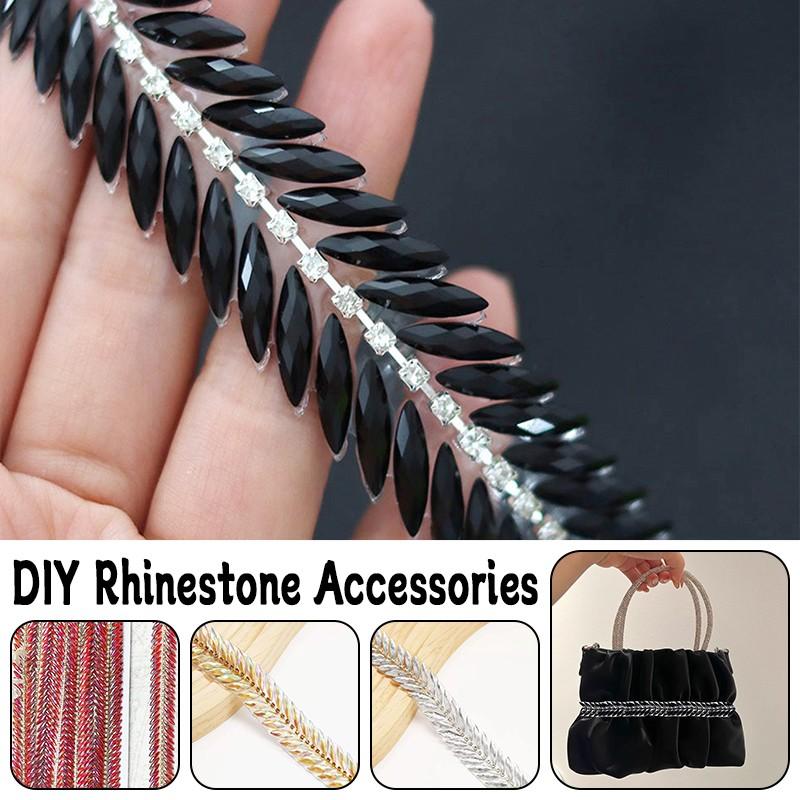 90cm/Roll Rhinestone Tape Trim Applicator DIY Rhinestone Accessories Resin Decor Ribbon Triming Crafts Garment Shoes Dress Decor