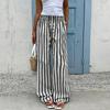 Women's Loose Fit Striped Straight Leg Casual Pants with Drawstring Waist for Everyday Relaxed Comfort