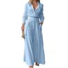 2026 Womens Solid Color Loose Wide Leg Pants Set Casual Elegant Office Wear Long Sleeve Cardigan Outfit