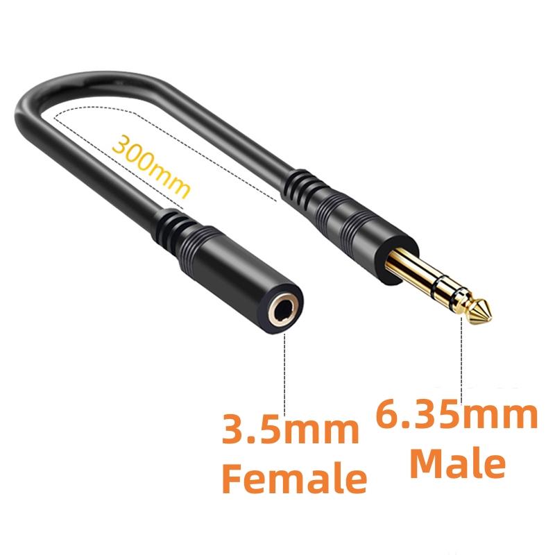 3.5mm Stereo to 6.35mm TRS Headphone Jack Adapter Male to Female 6.35 to 3.5 Aux Audio Cable for Guitar Amplifier Speaker MixerGood product