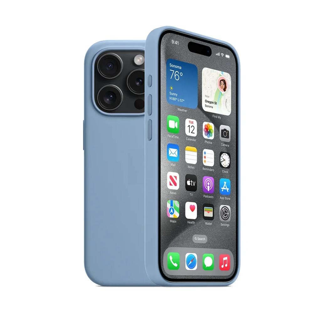 Silicone Case Compatible with MagSafe For iPhone 15 Pro Max 15Pro Wireless Charging Cover for 15 Animation Magsafe Magnetic Case