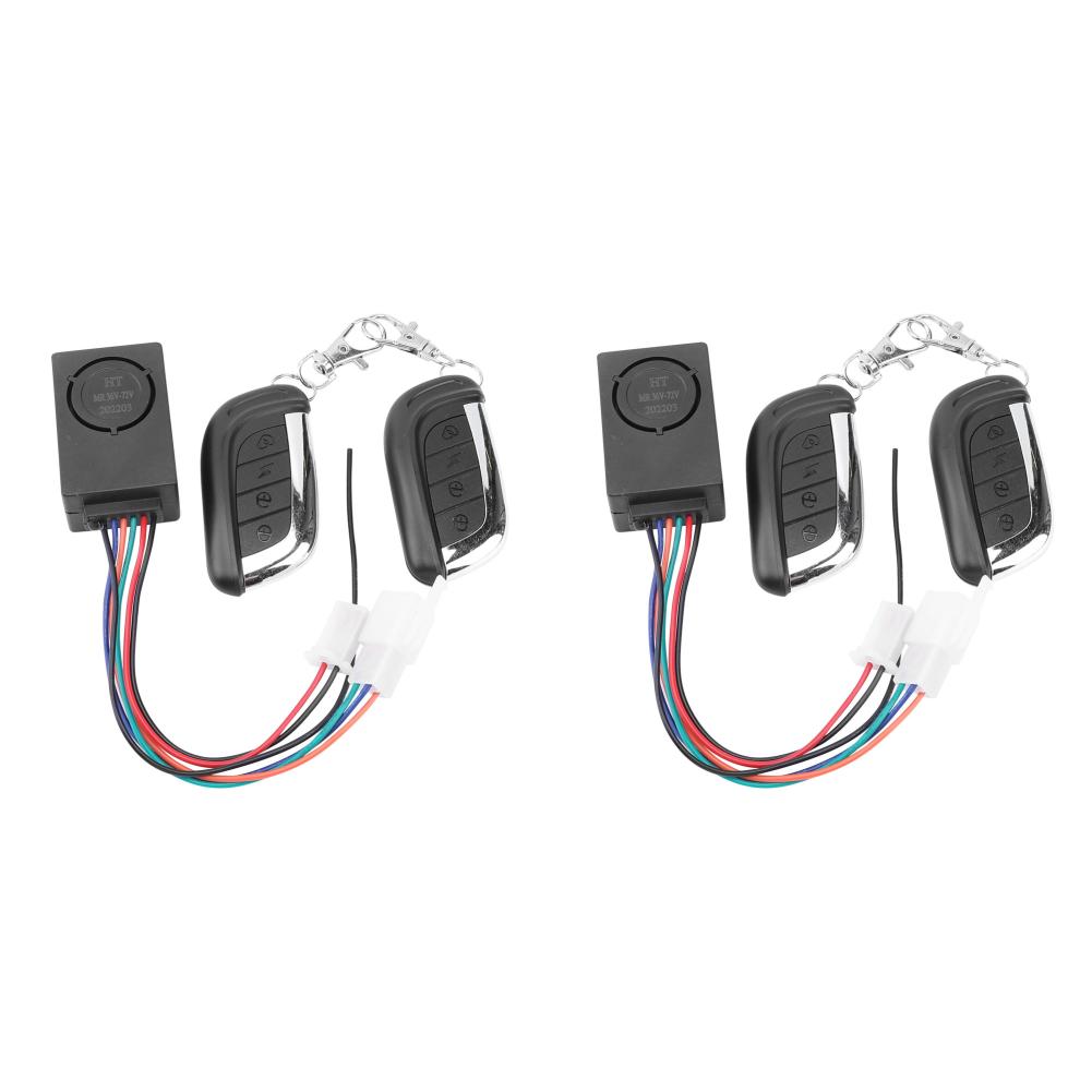 E-bike Alarm System 36-72V 125dB Anti-Theft for Electric Scooter Bicycle Security Anti Lost Remote Control Detector Alarm 1-3Set