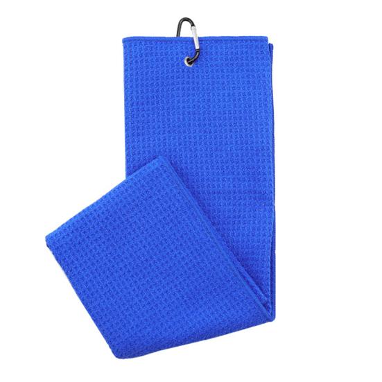 

Гольф-рушник з карабіном Вбираючий мікрофібровий рушник Вафельна текстура Ганчірка для гольфу з кліпсою для візка, ключки або сумки Аксесуари для гольфу Очищення 30x30cm королівський синій колір