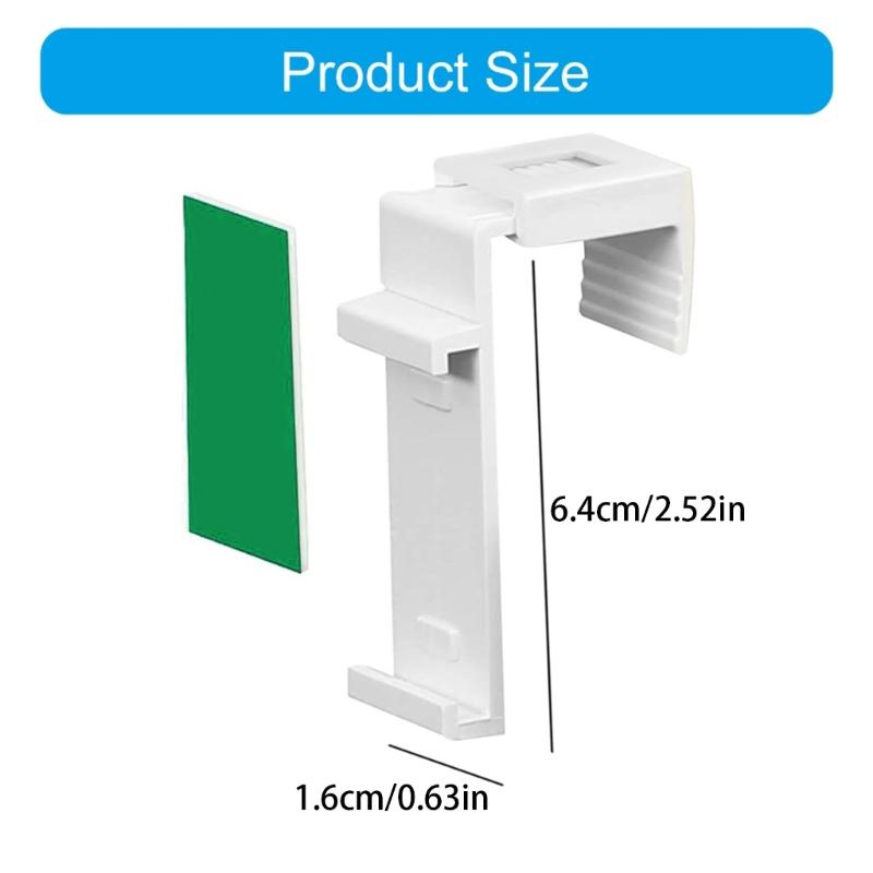 Opakowanie 8 łatwych w montażu uchwytów zaciskowych do rolet, mocnych, samoprzylepnych uchwytów do zasłon okiennych