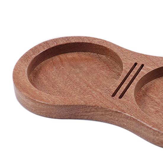 Aufbewahrungsregal für Kaffeewerkzeuge Nussbaumholz 8-förmiges Design Kompatibel mit 51mm 58mm Tampern Pulververteilern Stabile aufrechte Halterung Kaffeezubehör