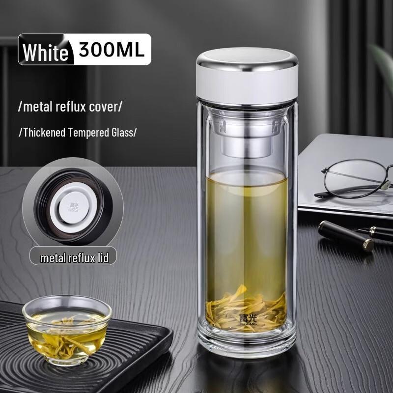 

FUGUANG Double-Layer Borosilicate Glass Tea Water Bottle