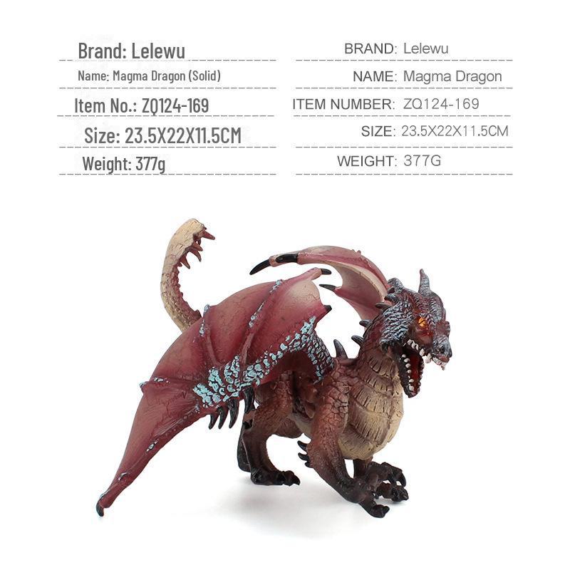 Warcraft Dragon Model Toy: Fire Rock & Stone Dragon, Movable Jaw, Dinosaur Ornament