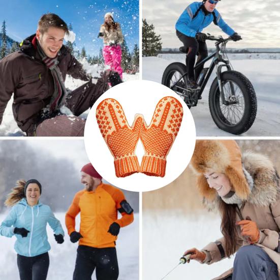 Funny Middle Finger Mittens Cheeky Flip The Bird Knitted Mittens Gloves with Hidden Warm Winter Knit