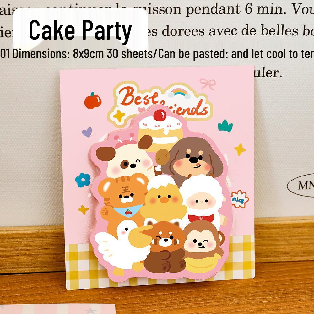 Cartoon Animal Stacking Block Sticky Notes - Cute Student Memo Decoration, High-Quality N-Time Message Sticker 8*9