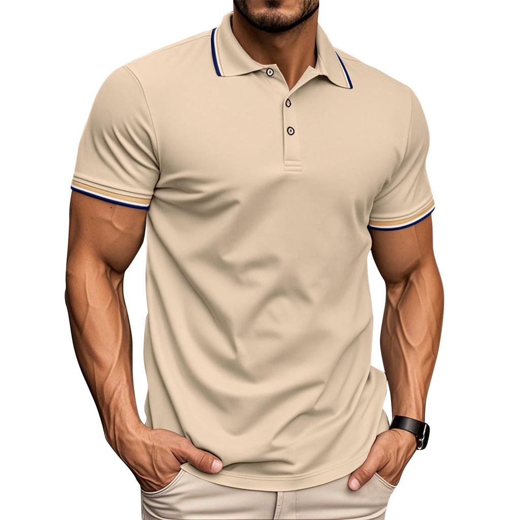 Men's American Net Lapel Golf Short Sleeve T-shirt Quick Drying  Shirt