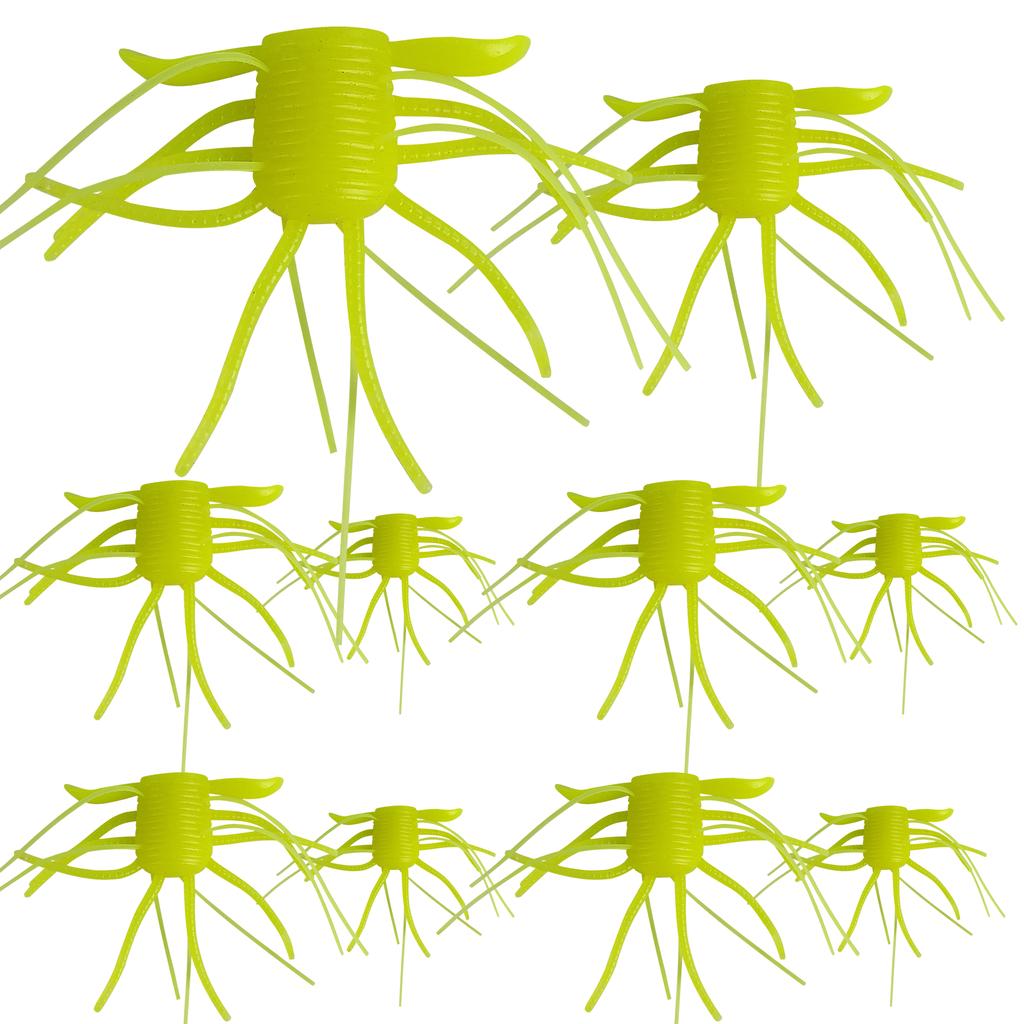 1.8g&2.8g 10pcs Sinking Soft Fishing Lure Wacky Worms with Multiple Tentacles Bass Fishing Artificial Bait Tackle