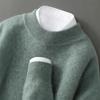 New Semi-turtleneck Cashmere Sweater Men's Thickened Sweater Solid Color Long-sleeved Wool Knitting