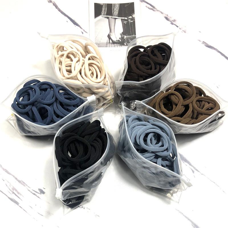 20/50 STÜCKE/Set Haargummis für Frauen Mädchen Basic Haargummis Seile 4cm Einfaches Elastisches Stirnband Haarschmuck Pferdeschwanzhalter