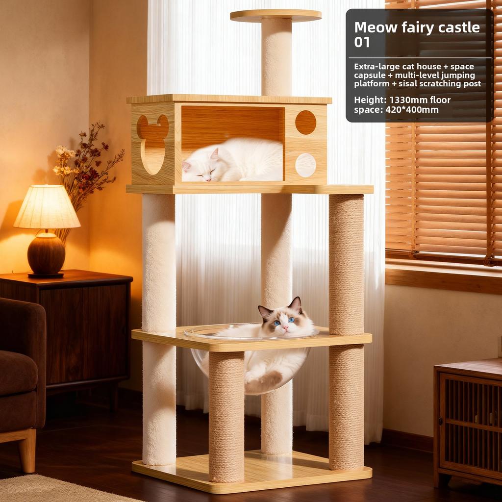 Cat climbing frame, cat house, cat tree, multi-level luxury climbing pillar cat villa