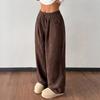 Women's Fall/winter Casual Corduroy Straight-leg Loose-fitting Solid-color Versatile Casual Pants
