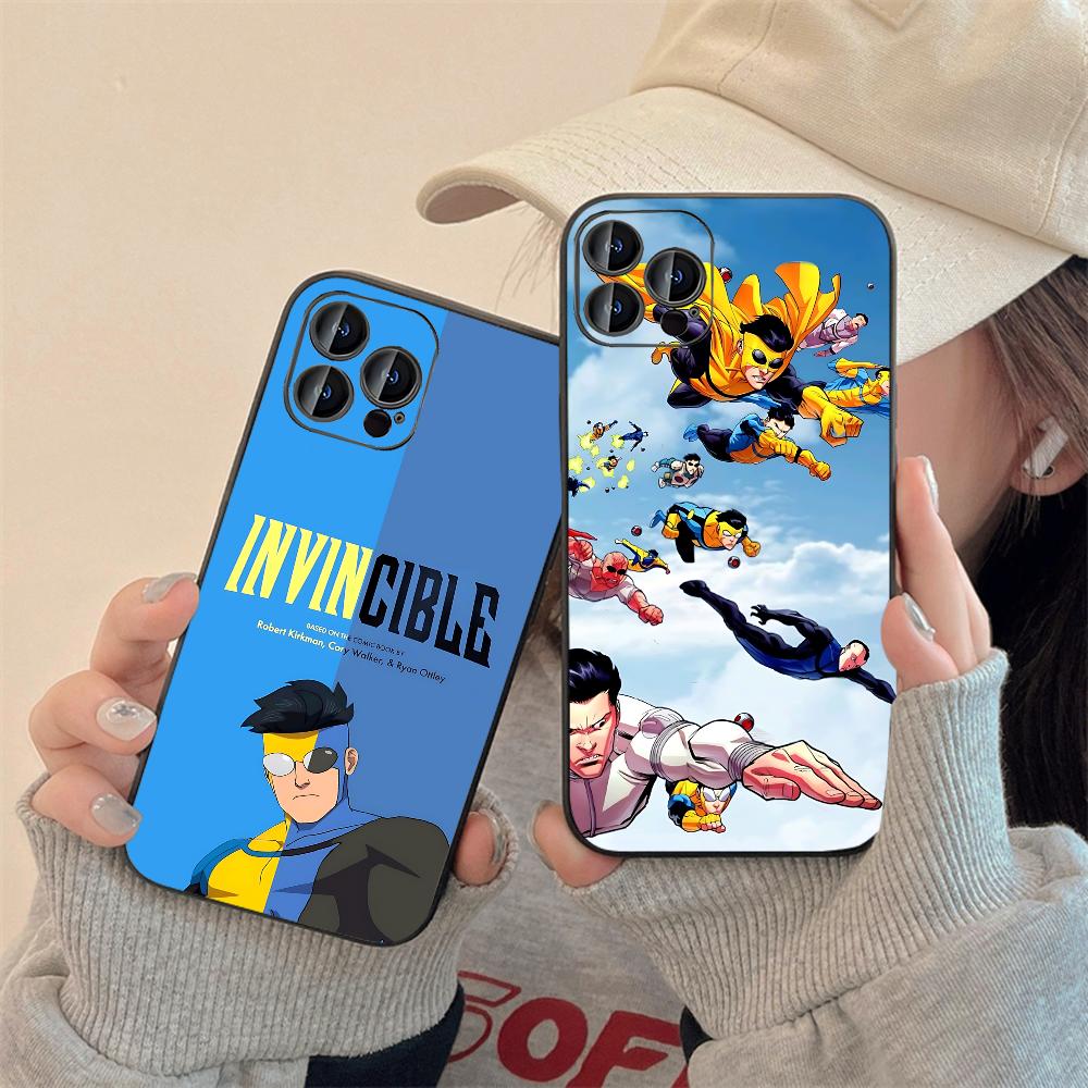 Cool I-InvincibleS Comic Phone Case For IPhone 16,15,14,13,12,11,XS,XR,X,8,7,Pro,Max,Plus,mini Silicone Black Cover