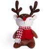 Christmas Elk Doll Cute Sitting Deer Decoration Holiday Creative Wearing Scarf Little Deer Sitting Ornaments