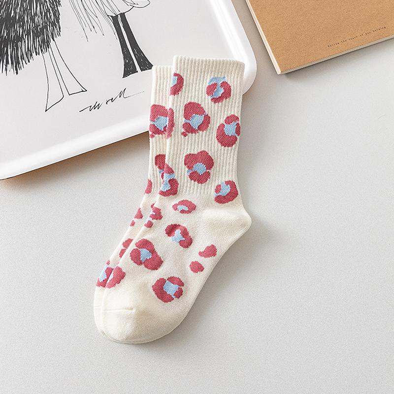 Cute Harajuku Strawberry Love Sweet Socks Middle Tube Breathable  Autumn And Winter Casual Socks