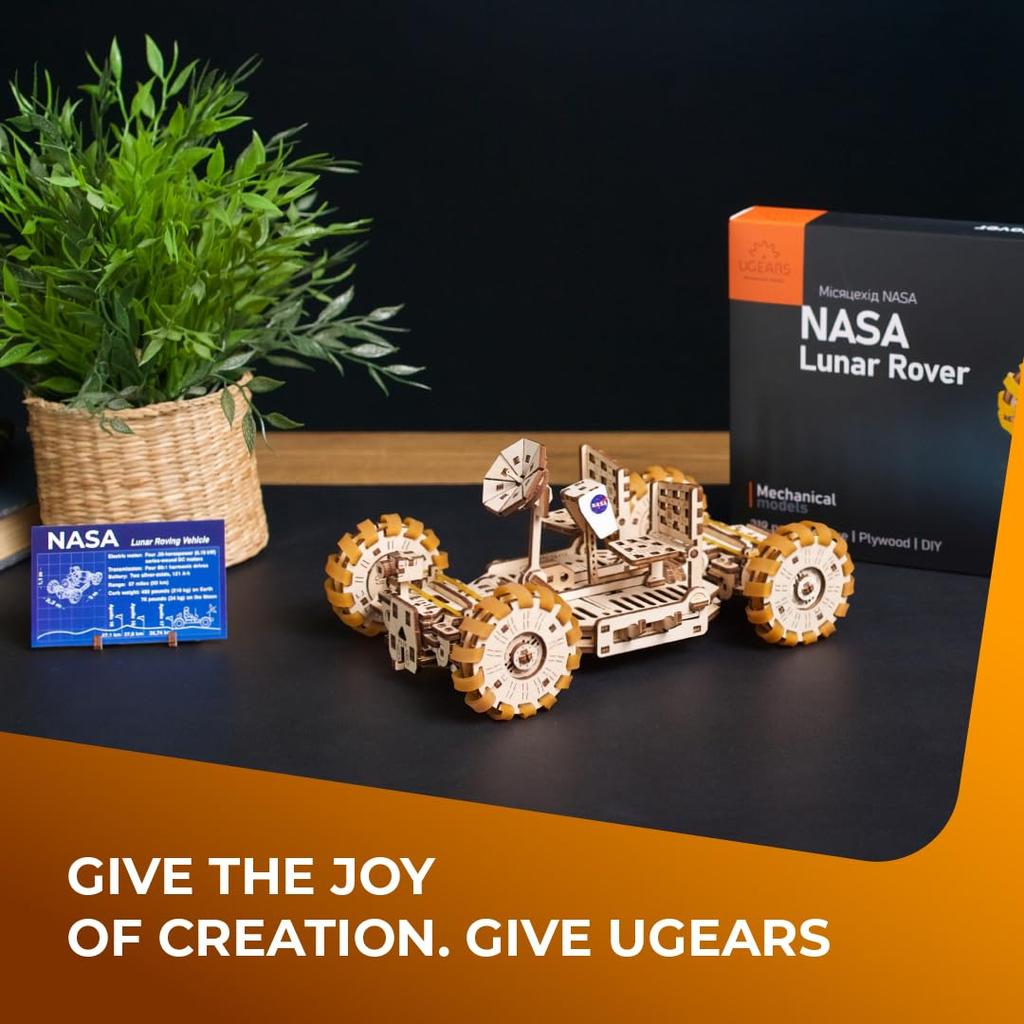 Ugears NASA Lunar Rover 70236 Wooden Puzzle No Glue or Tools Required 3D Puzzle Includes Assembly Instructions - - -