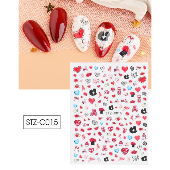 Nail Art Sticker Lovely Cute PET Valentine Heart Shaped Nail Art Tips Decoration for Couple