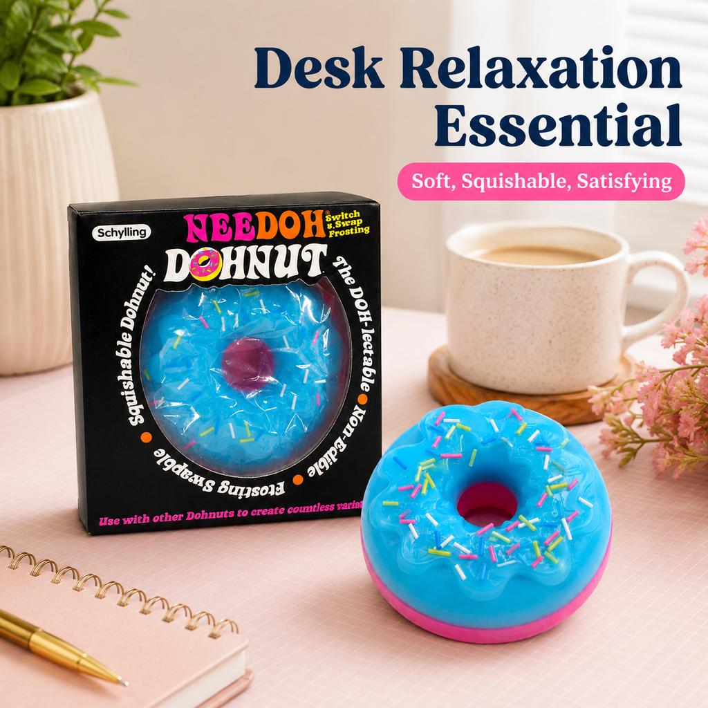 NeeDoh Soft Donut Squeeze, a Sensory Toy for Adults That Relieves Anxiety, Improves Concentration and Regulates Mood.