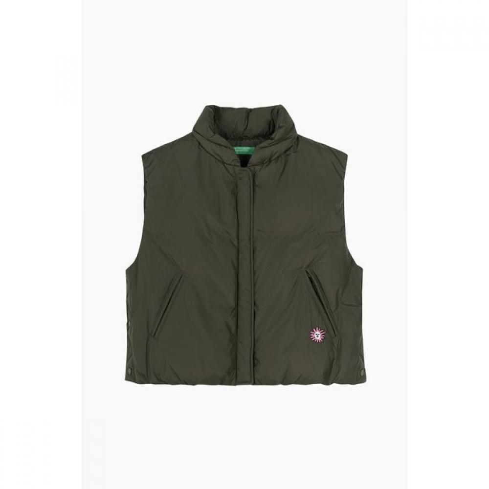 Benetton Duck Down Padding Vest With Gap Slit Bapdg5461
