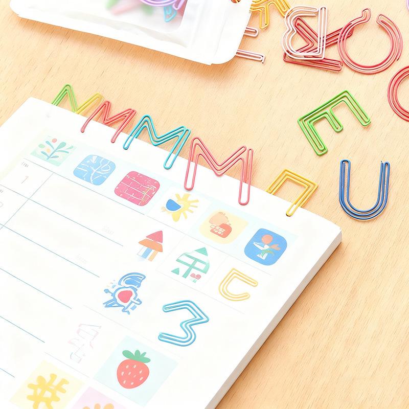 Colorful 26-Piece Letter Paperclip & Bookmark Set - Office & Planner Supplies