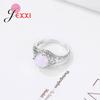 Hot Selling Vintage Round Opal Stones Paved 925 Sterling Silver High Quality Wedding Party Band Rings For Women