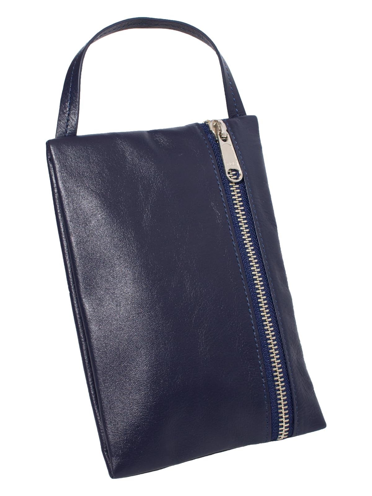 

Tabarat Handle Pouch, Men s Accessory Case, Genuine Leather, Gadget/Cosmetic Pouch, Bag-in-Bag (Navy)