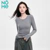 NOME Women's Ribbed Crew Neck Slim Fit T-Shirt