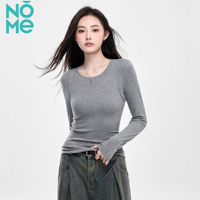 NOME Women s Ribbed Crew Neck Slim Fit T-Shirt 2XL