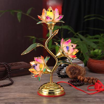 Lotosová lampa Zásuvka Použití Plastové Listy Květiny Akrylový hardware odolný proti opotřebení Elektrický Lotus