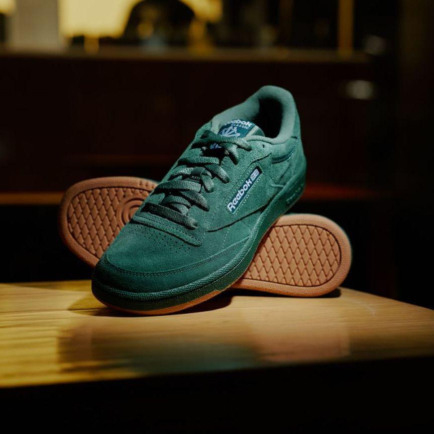 Reebok Club C 85 Dunkelgrün Unisex Sneaker Schuhwerk-Weiß 100074451