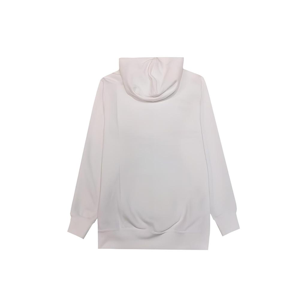 Nike Solid Color Logo Hooded Fleece-Lined Warm Pullover Long Sleeve Sweatshirt Women Tops White CU4528-100
