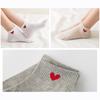 5 Pairs Women Love Heart Short Socks Spring Summer Ankle Socks Girls Casual Fashion Soft Breathable Cotton Invisible Boat Socks