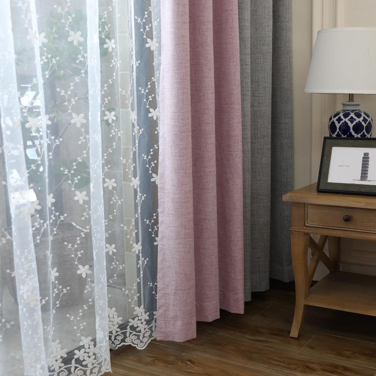 2020 Splicing Curtains Full Blackout Nano-Coated Linen Curtains Finished Products Can Be Customized And Cut Zero