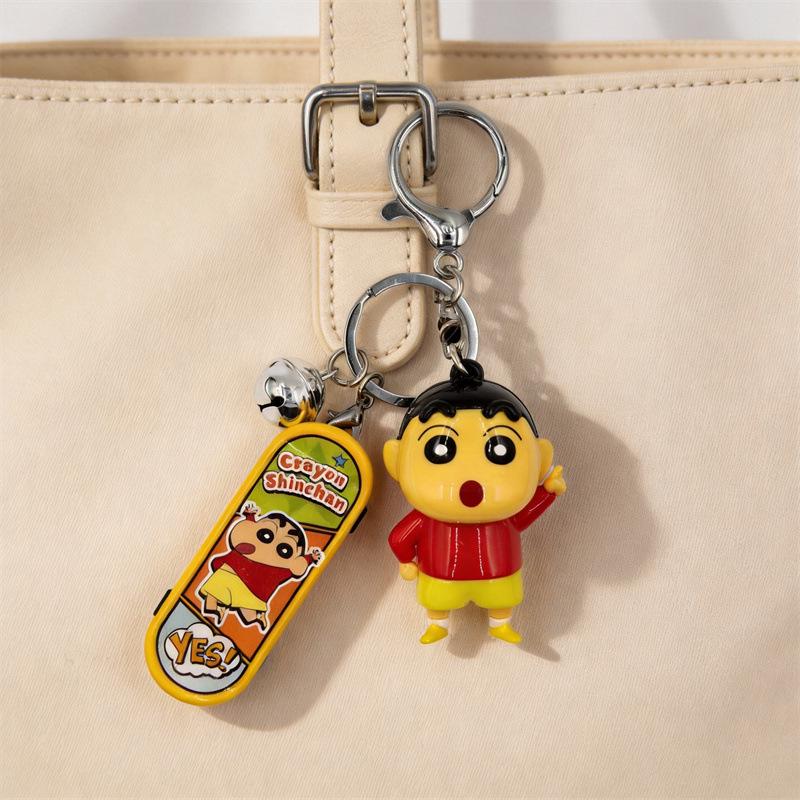 Crayon Shin-chan 3D Skateboard Keychain Pendant – Cute Gift for Friends
