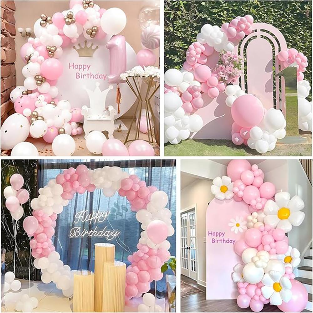 Pastel Pink Balloons Garland Baby Pink White Balloon Arch Kit Bear Theme Kid Birthday Party Baby Shower Gender Reveal Decoration