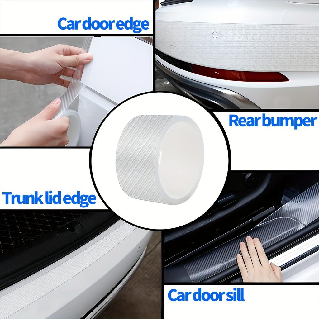 GTIEQ1 Carbon Fiber Car Door Edge Bumper Protector 3D Sticker Tape Wrap Transparent Anti-Scratch Film Vehicle Protect  Waterproof Body