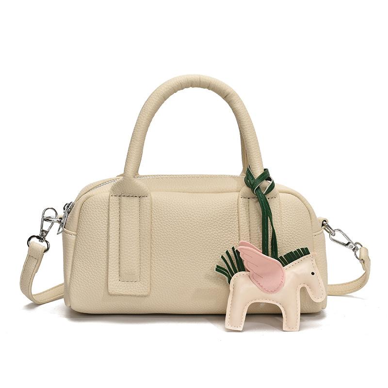 Geantă Boston Portabilă cu Model Lichi Geantă de Umăr Versatilă de Nișă pentru Navetă