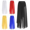 Pantaloni de Dans pentru Femei cu Plasă Suprapusă Asimetrică Design cu Picior Larg Talie Strălucitoare Chiloți Încorporați Îmbrăcăminte pentru Dans Liric