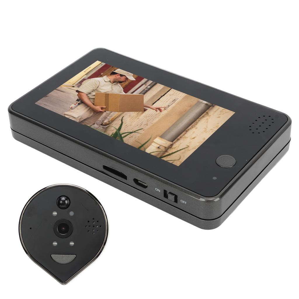 Digital Door Camera 4.3in LCD Monitor Motion Detection Night Vision Waterproof APP Monitoring for