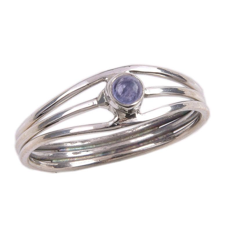Natural Tanzanite Gemstone 925 Solid Sterling Silver Jewelry Ring Size 8 B8h42