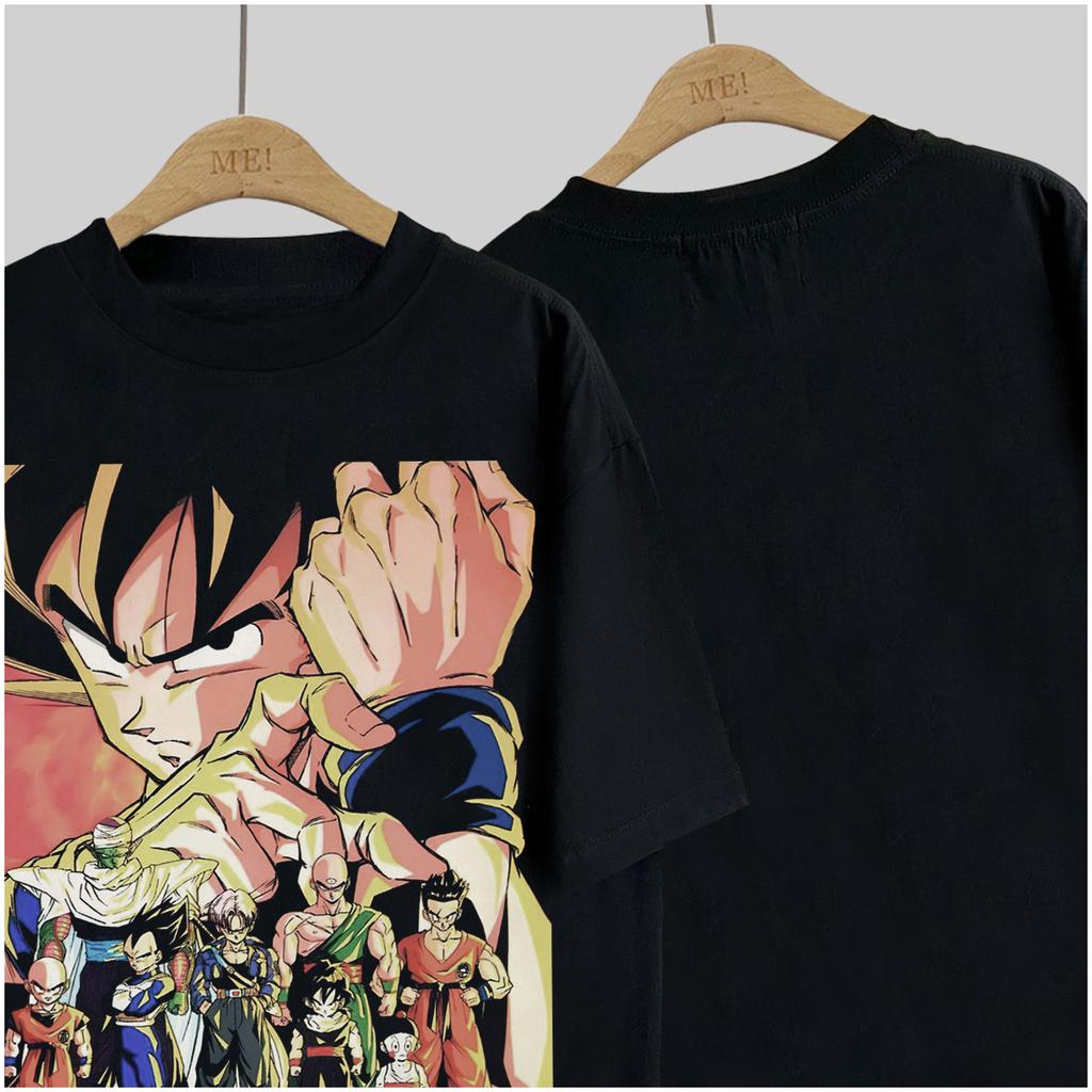 Dragon Ball Z-270g T-shirt Girocollo in Cotone Pesante Americano Estate Stile Largo Street Tide Brand Manica Corta da Uomo e Donna