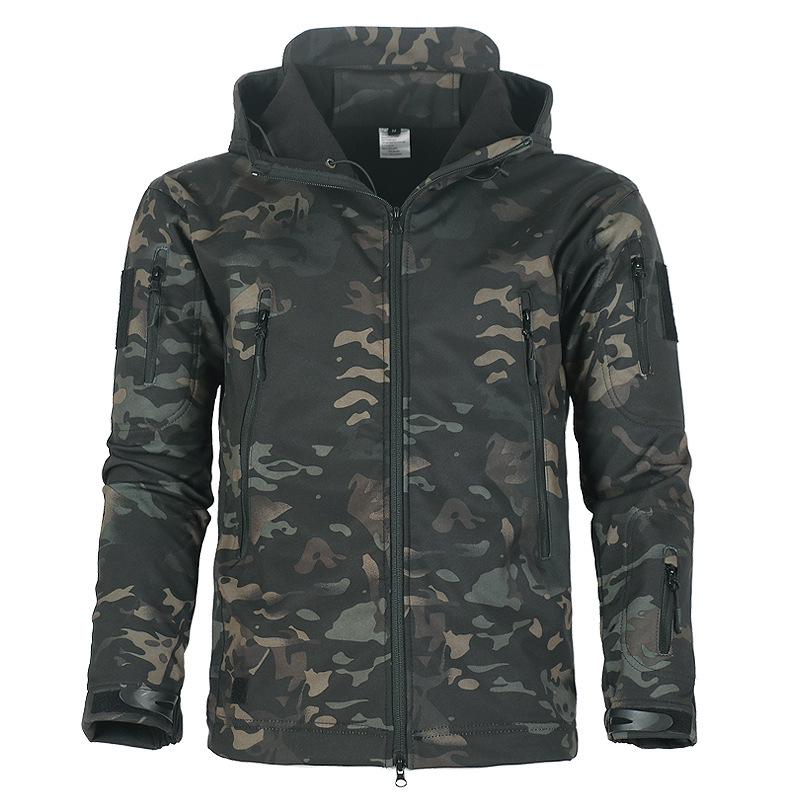 Jachetă de schi moale, caldă, pentru exterior, tip soft shell pentru bărbați - Îmbrăcăminte exterioară pentru pescuit, schi, ciclism, alpinism, pe tot parcursul anului