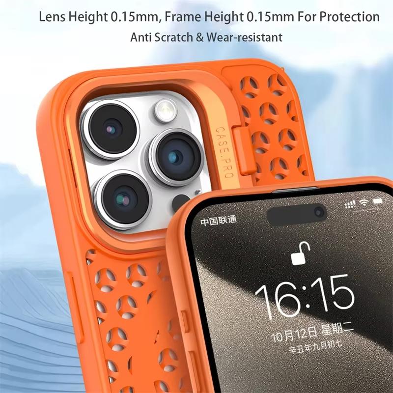 Wärmeableitung Magnetische Drahtlose Lade Fall Für iPhone 11 13 15 14 Pro Max 16 Plus 1 2 Kamera Halter Weiche TPU Fundas Abdeckung