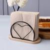 Creative Wood Base Iron Napkin Holder Modern Style Stable Countertop Napkin Organizer Paper Dispenser Rack Table Decoration