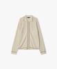 LIBERCLASSY [26Ss] Lms51706 Beige Embroidered Pocket Zip-Up Cardigan